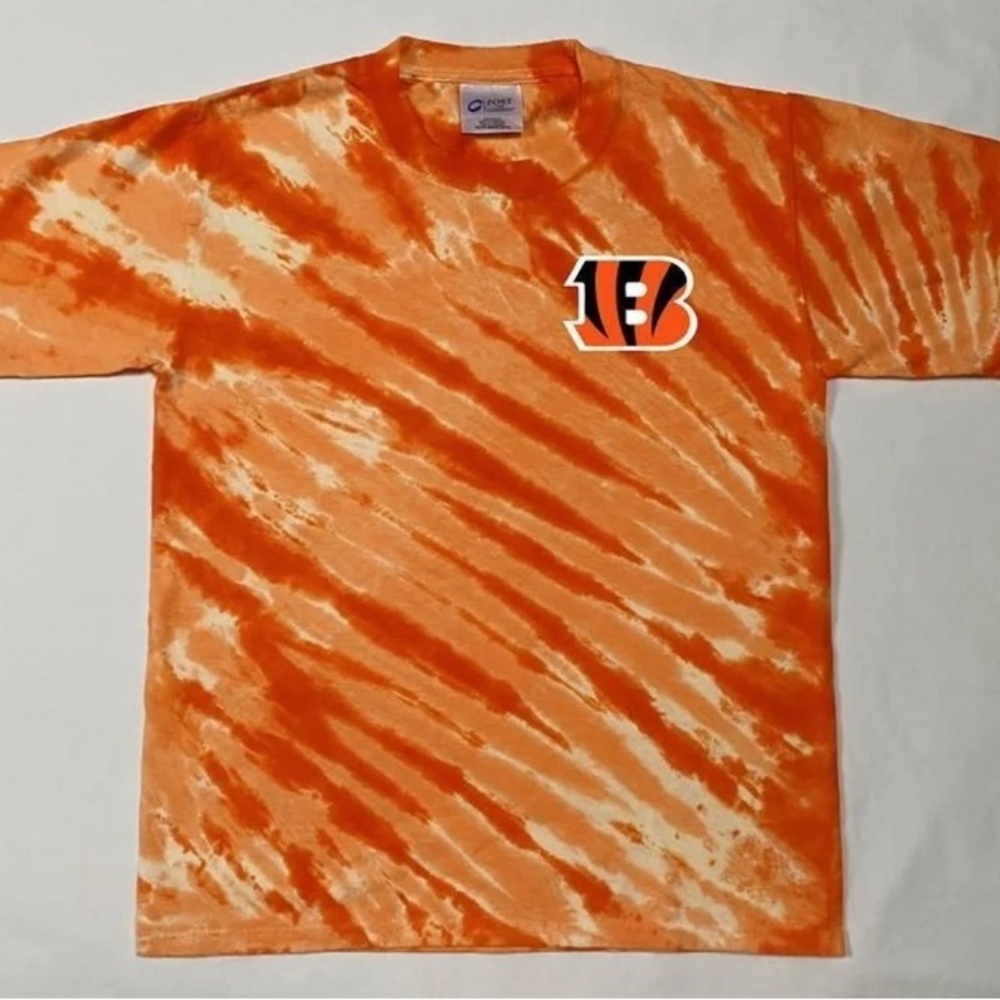 Cincinnati Bengals Youth Medium Tie Dye T-shirt Orange Jersey Brand New